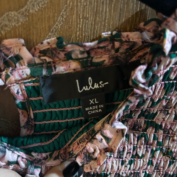 Lulu's Floral Green and Pink Forever Smocked Dress - Picture 4 of 6
